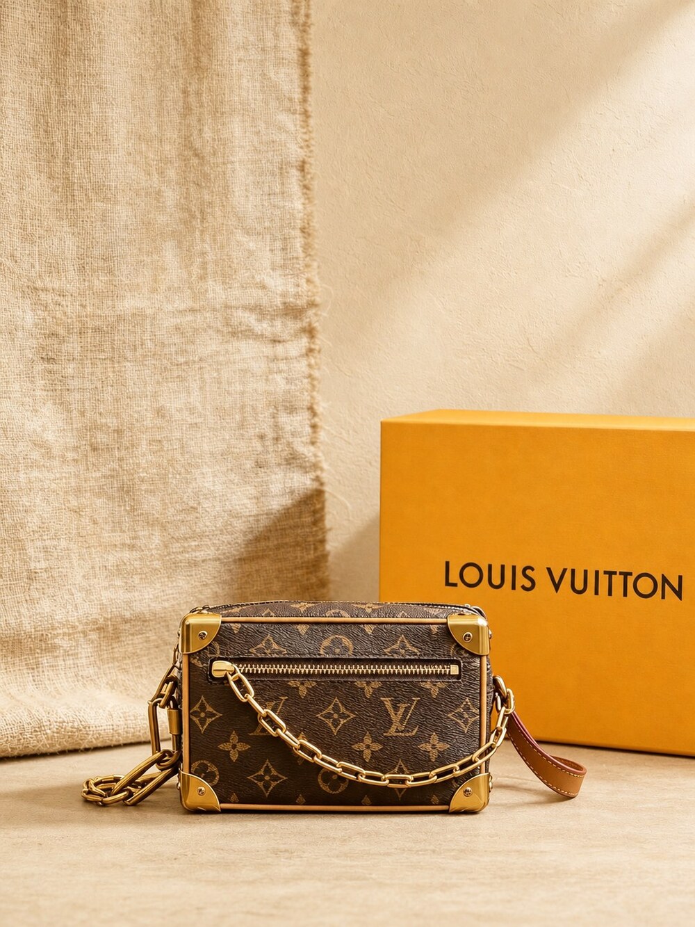 Louis Vuitton Coated Canvas Shoulder Bag | Mini Soft Trunk